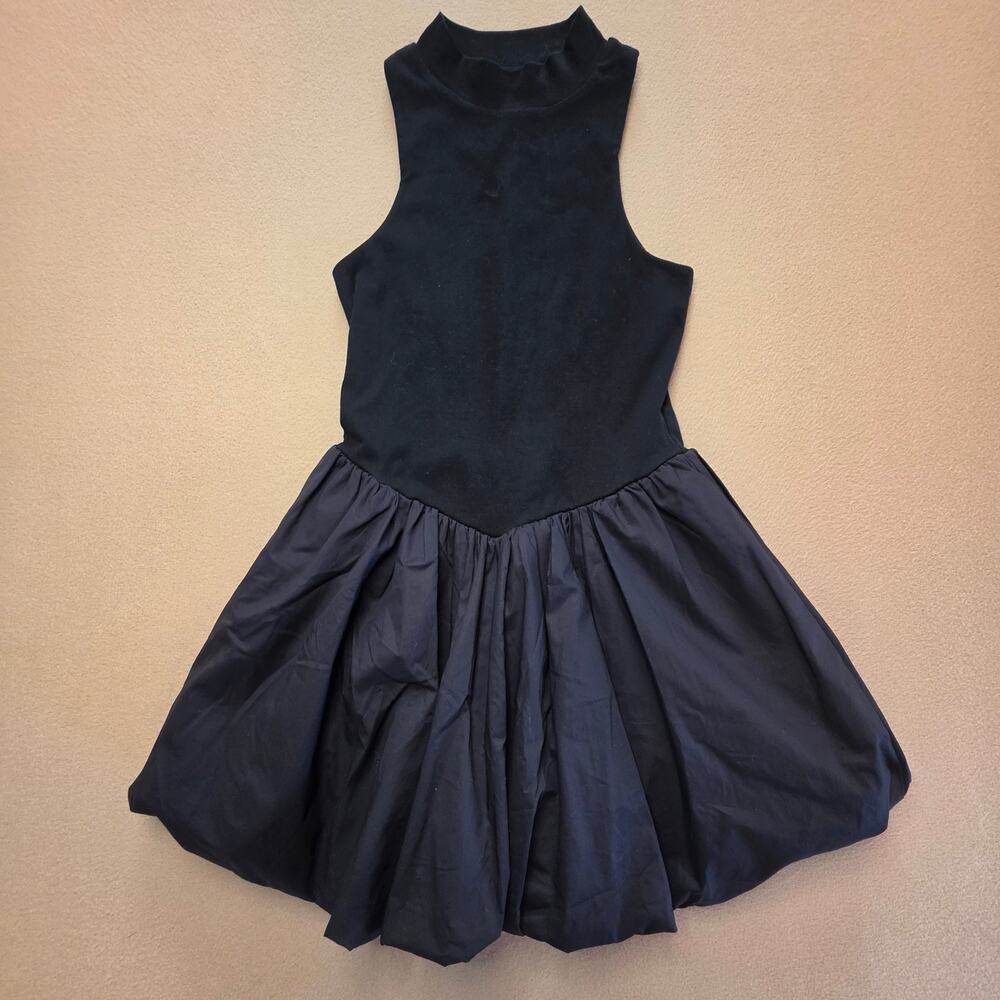 Sofie the Label Mock Neck Bubble Hem Fit & Flare Sleeveless Mini Dress Sz XS NWT